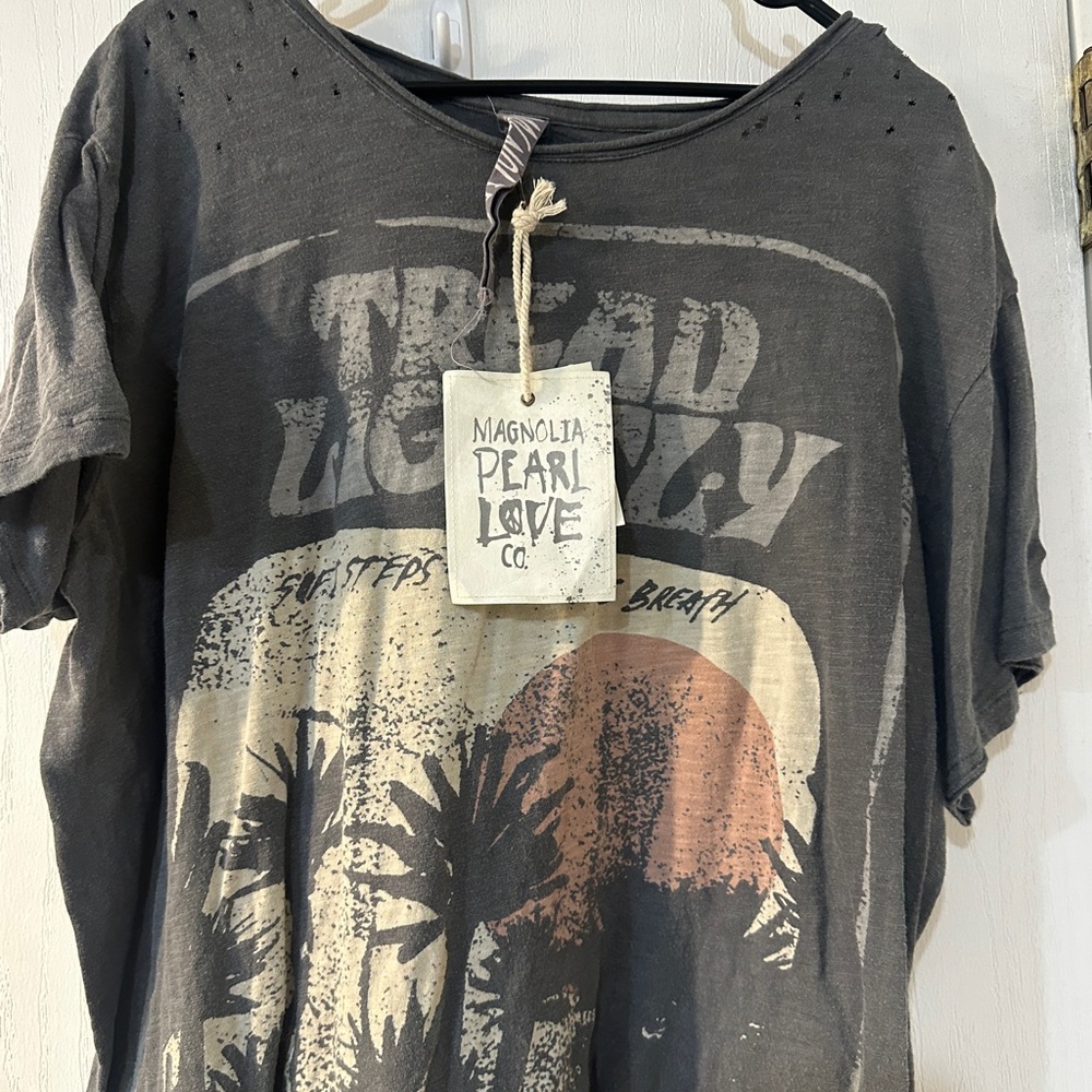 Magnolia Pearl Love Graphic Tee - Charcoal Print